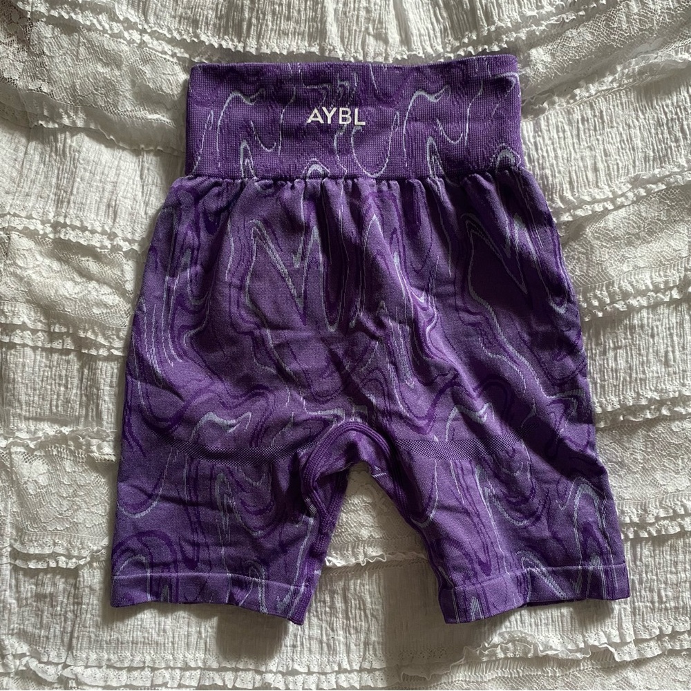 AYBL Purple Swirl Crop Top and Shorts Set - Picture 3 of 5